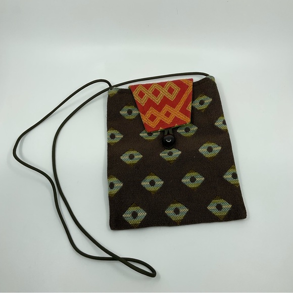 Vintage 90s Unique Colourful Batik Woven Crossbody Bag - Picture 3 of 6
